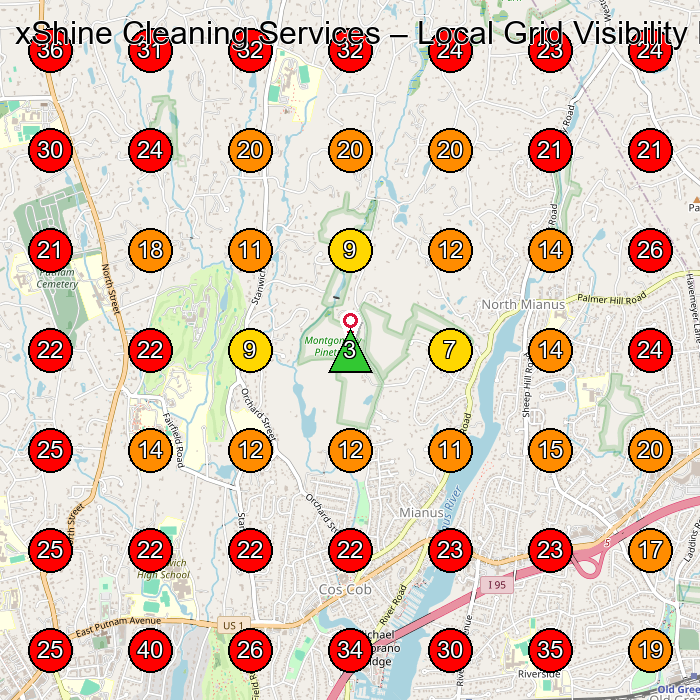 xShine Cleaning Services GeoGrid visibility map for House Cleaning Service in None
